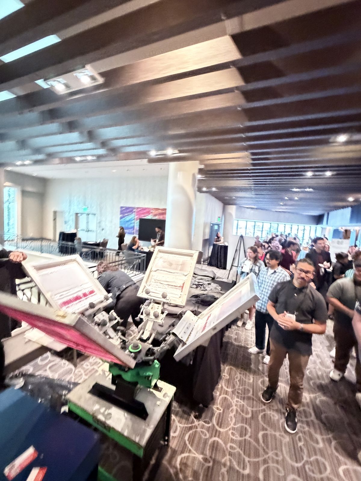 Merch Troop live printing — the line forms fast